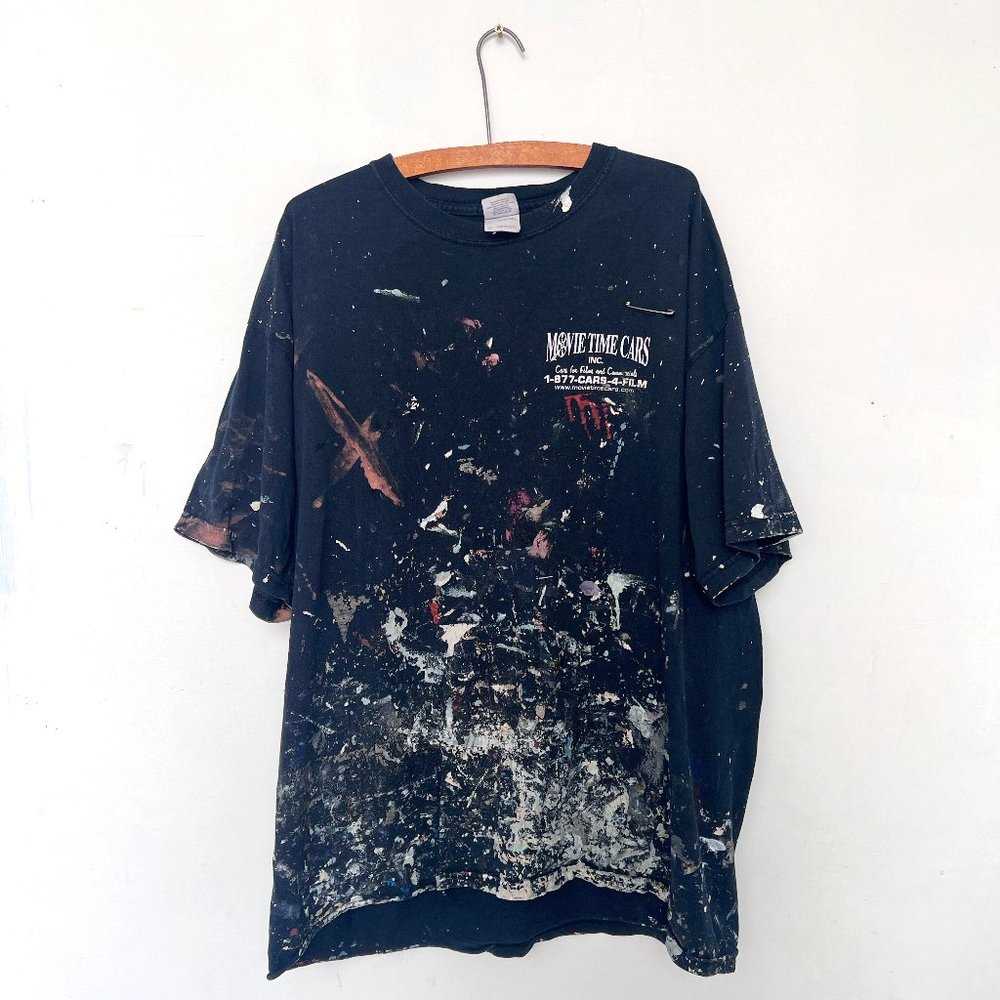 Paint Spatter Movie Time Cars Mens XL T-shirt
